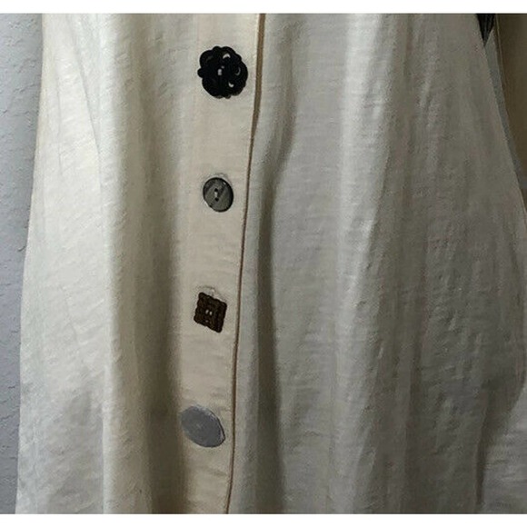 NWT Soft Surroundings XS Ivory Cotton Button Tunic Top Long Sleeve - Picture 7 of 9